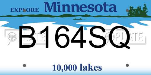 B164SQ Minnesota License Plate