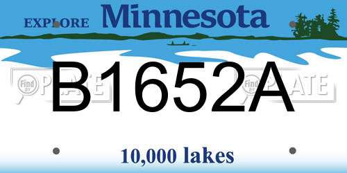 B1652A Minnesota License Plate