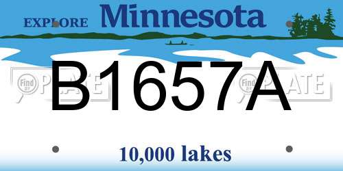 B1657A Minnesota License Plate