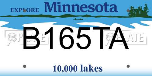 B165TA Minnesota License Plate