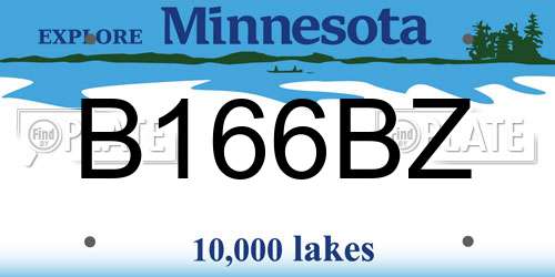B166BZ Minnesota License Plate