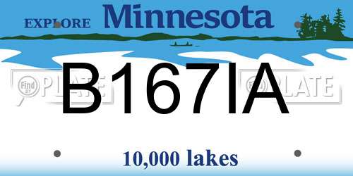 B167IA Minnesota License Plate