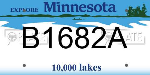 B1682A Minnesota License Plate