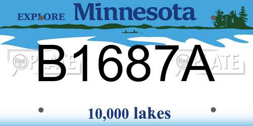 B1687A Minnesota License Plate