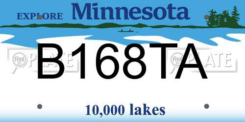 B168TA Minnesota License Plate