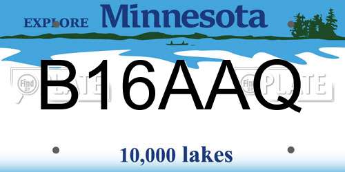 B16AAQ Minnesota License Plate