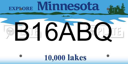 B16ABQ Minnesota License Plate