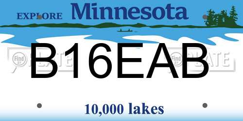 B16EAB Minnesota License Plate