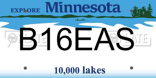 B16EAS Minnesota License Plate