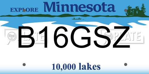 B16GSZ Minnesota License Plate