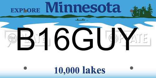 B16GUY Minnesota License Plate