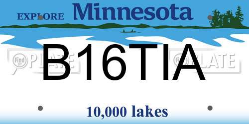 B16TIA Minnesota License Plate