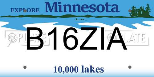 B16ZIA Minnesota License Plate