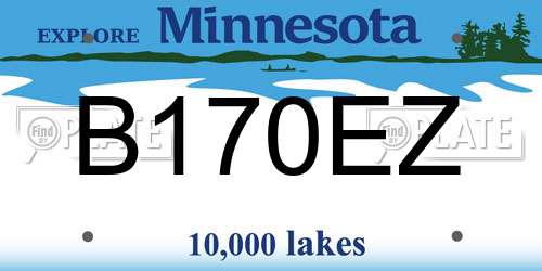 B170EZ Minnesota License Plate