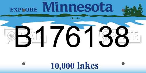 B176138 Minnesota License Plate