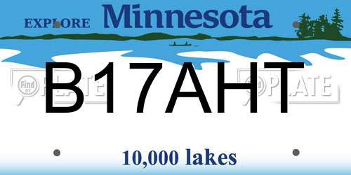 B17AHT Minnesota License Plate
