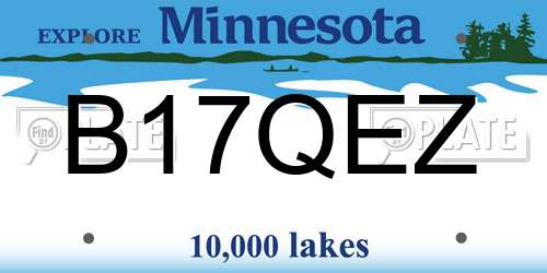 B17QEZ Minnesota License Plate