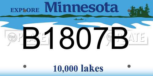 B1807B Minnesota License Plate
