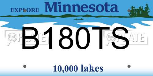 B180TS Minnesota License Plate