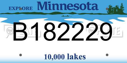B182229 Minnesota License Plate