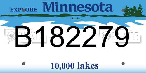 B182279 Minnesota License Plate
