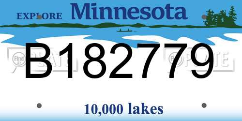 B182779 Minnesota License Plate