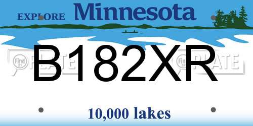 B182XR Minnesota License Plate