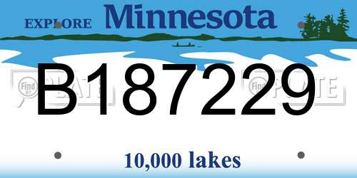 B187229 Minnesota License Plate