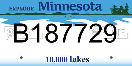 B187729 Minnesota License Plate