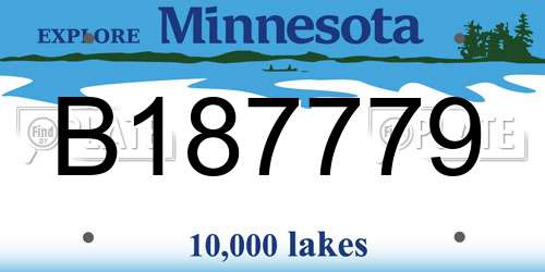 B187779 Minnesota License Plate