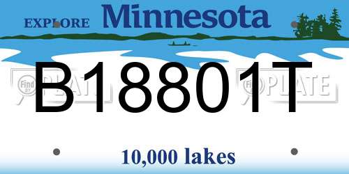B18801T Minnesota License Plate