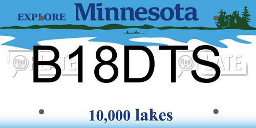 B18DTS Minnesota License Plate