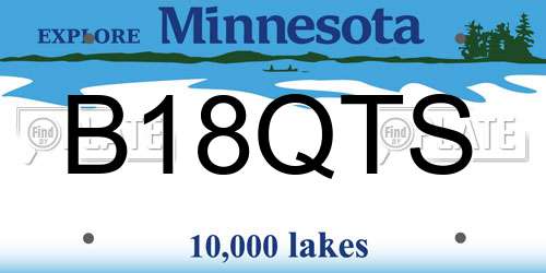 B18QTS Minnesota License Plate