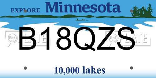 B18QZS Minnesota License Plate