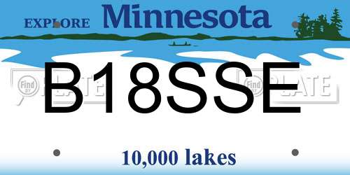 B18SSE Minnesota License Plate