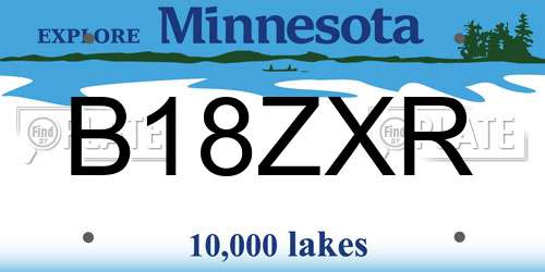 B18ZXR Minnesota License Plate