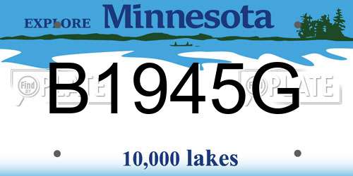 B1945G Minnesota License Plate