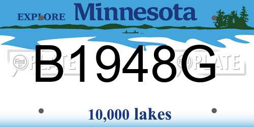 B1948G Minnesota License Plate