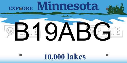 B19ABG Minnesota License Plate