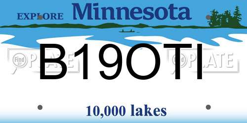 B19OTI Minnesota License Plate