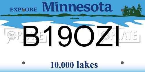 B19OZI Minnesota License Plate