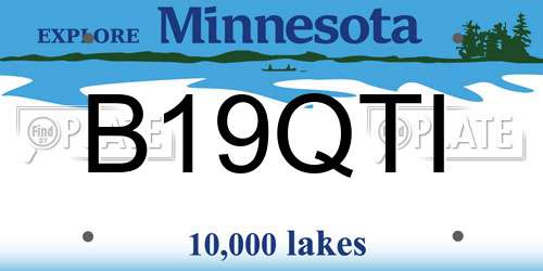B19QTI Minnesota License Plate