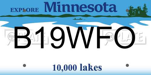 B19WFO Minnesota License Plate