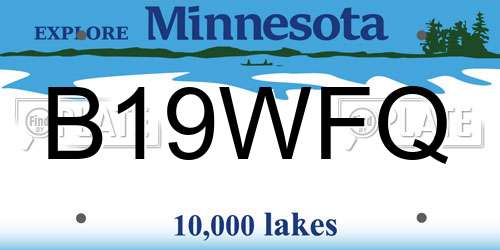 B19WFQ Minnesota License Plate