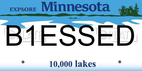 B1ESSED Minnesota License Plate