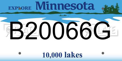 B20066G Minnesota License Plate