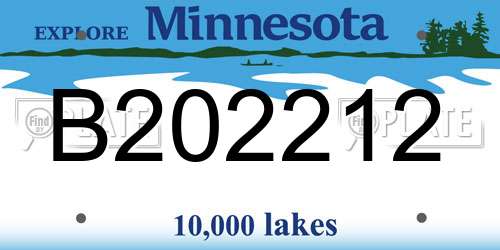 B202212 Minnesota License Plate