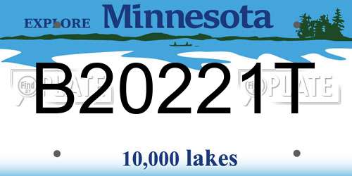 B20221T Minnesota License Plate