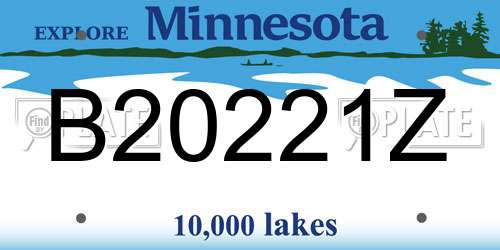 B20221Z Minnesota License Plate