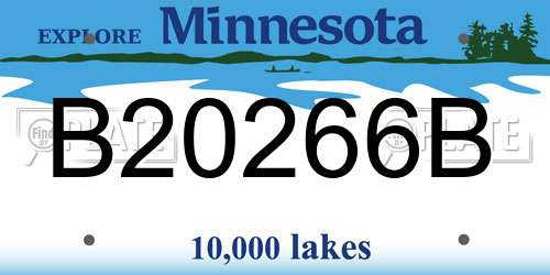 B20266B Minnesota License Plate